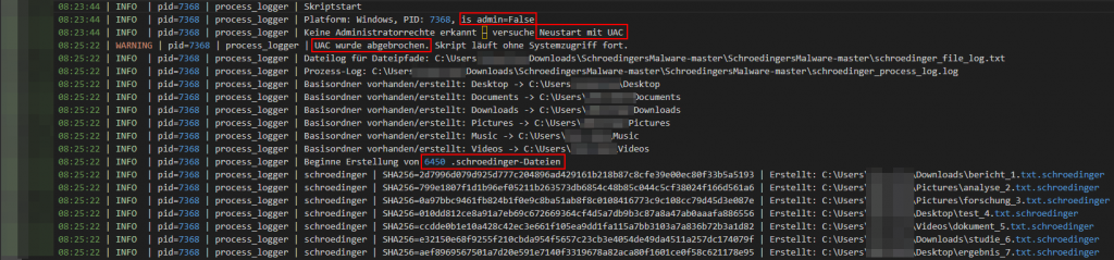 Prozess-Log-Datei Prozess-Log-Datei mit sämtlichen Prozessereignissen